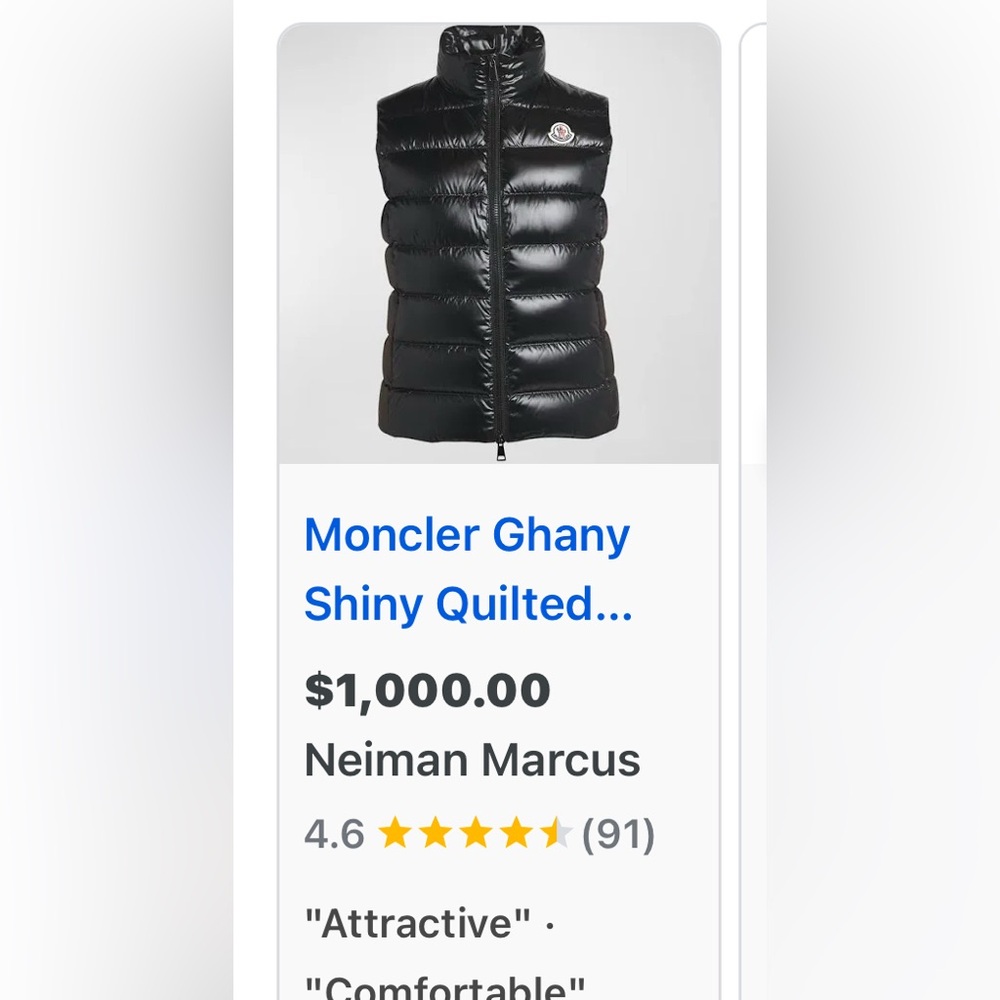 AUTHENTIC MONCLER WOMENS DOWN VEST SIZE 4